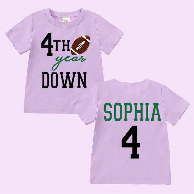 Personalized Three Year Down Football Birthday T-Shirt | inBirth21