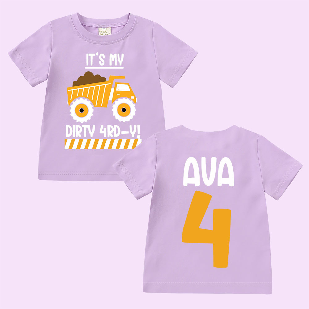 Personalized Truck Construction Dirty Birthday T-Shirt | inBirth25