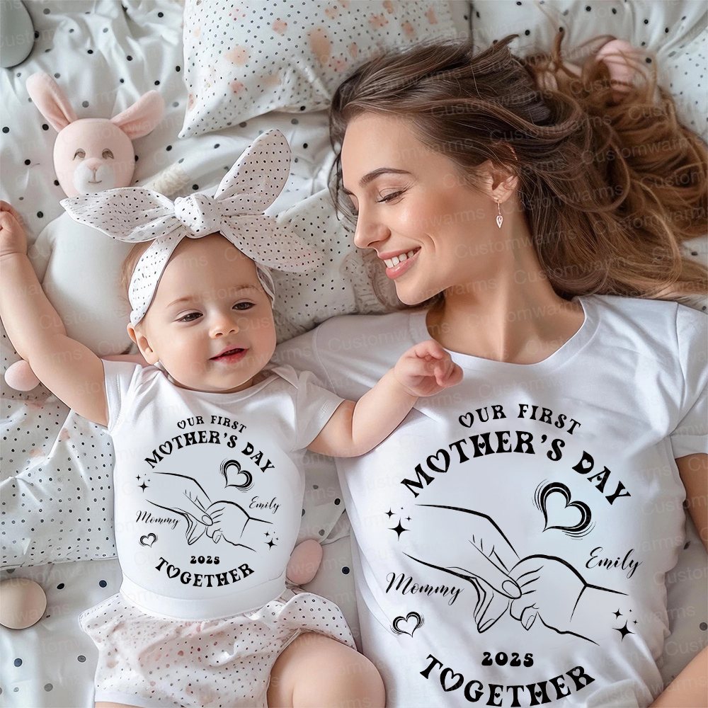 Personalized First Mother's Day Mommy and Baby Outfit | CWFamily39
