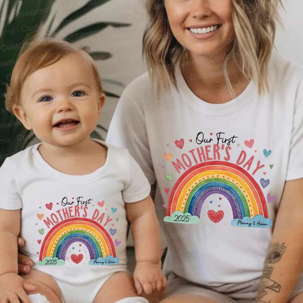 Personalized First Mother's Day Mommy and Baby Outfit | CWFamily21