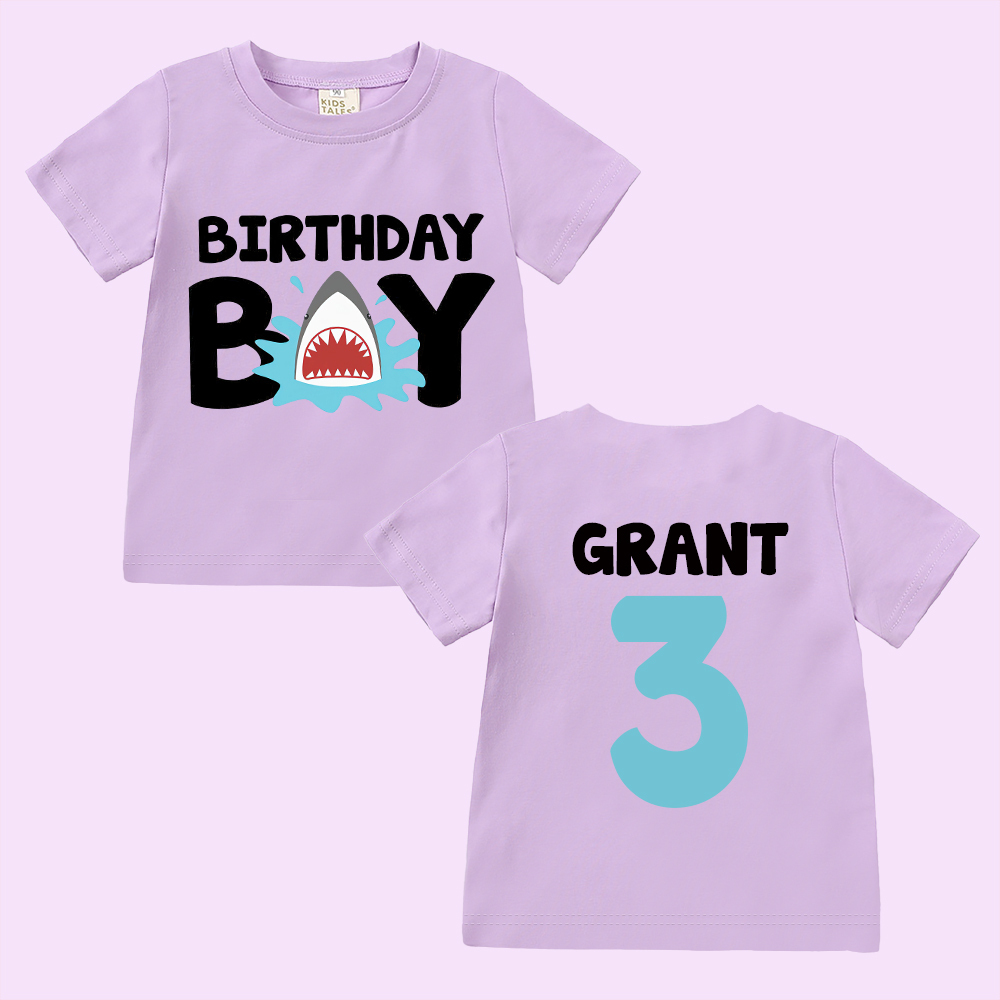 Personalized Boy Shark Birthday T-Shirt | inBirth30