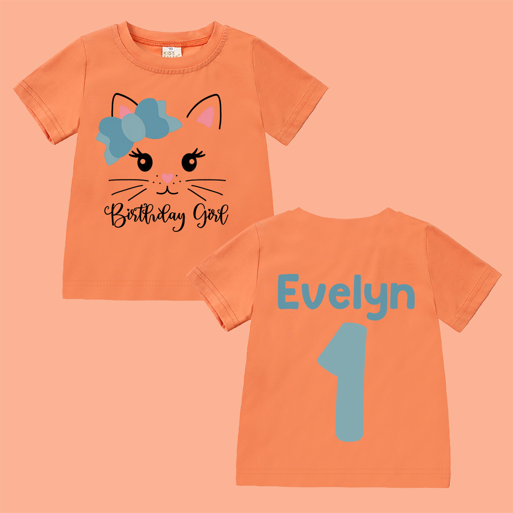 Personalized Cat Theme Kitten Birthday T-Shirt | inBirth32