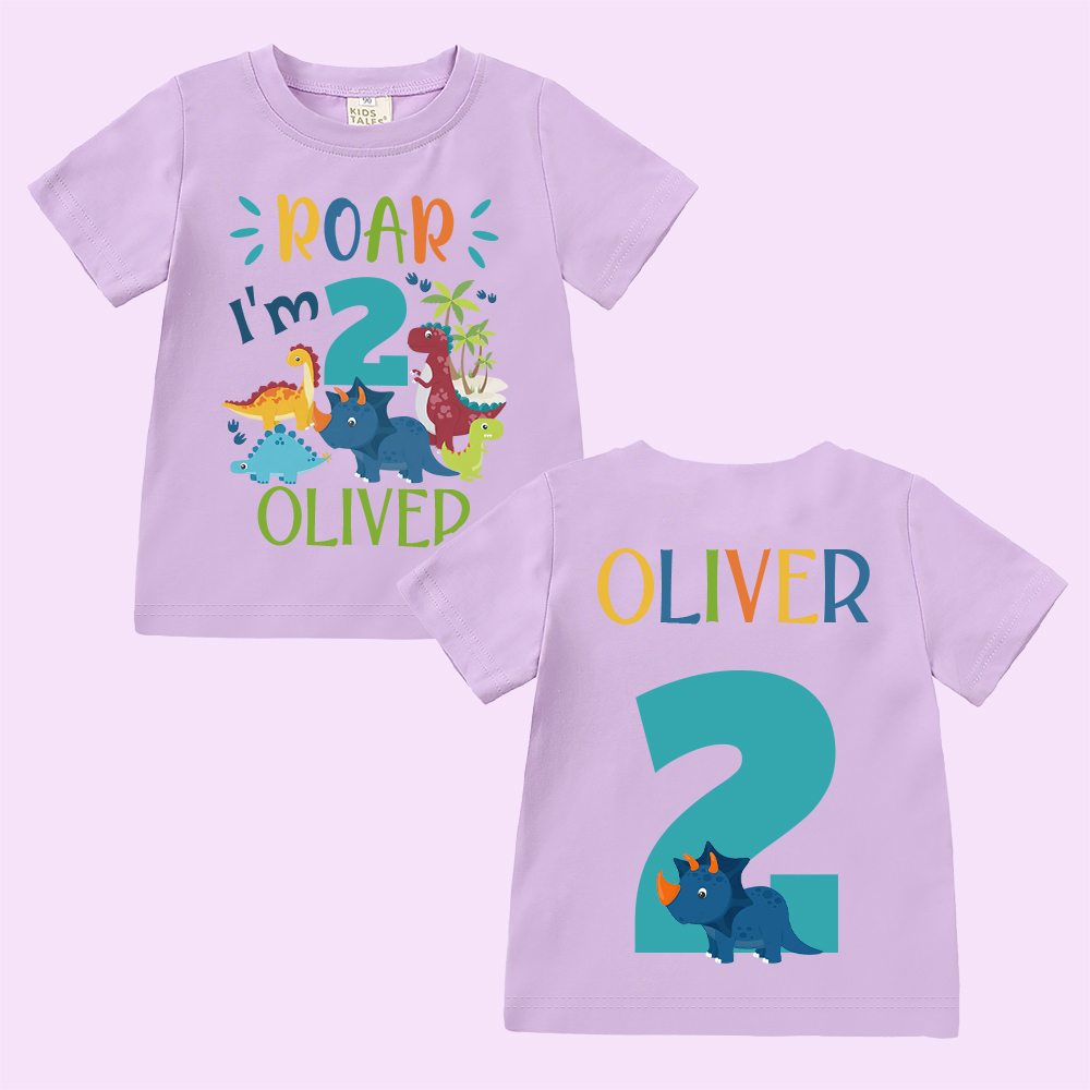 Personalized Dinosaur ROAR Party Birthday T-Shirt | inBirth02