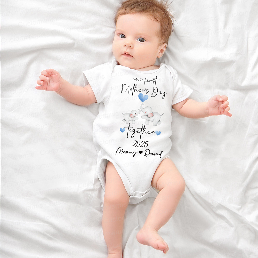 Personalized First Mother's Day Mommy and Baby Outfit | CWFamily26