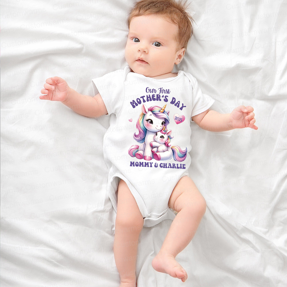 Personalized First Mother's Day Mommy and Baby Outfit | CWFamily29