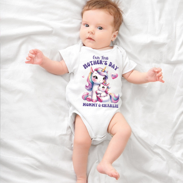 Personalized First Mother's Day Mommy and Baby Outfit | CWFamily29