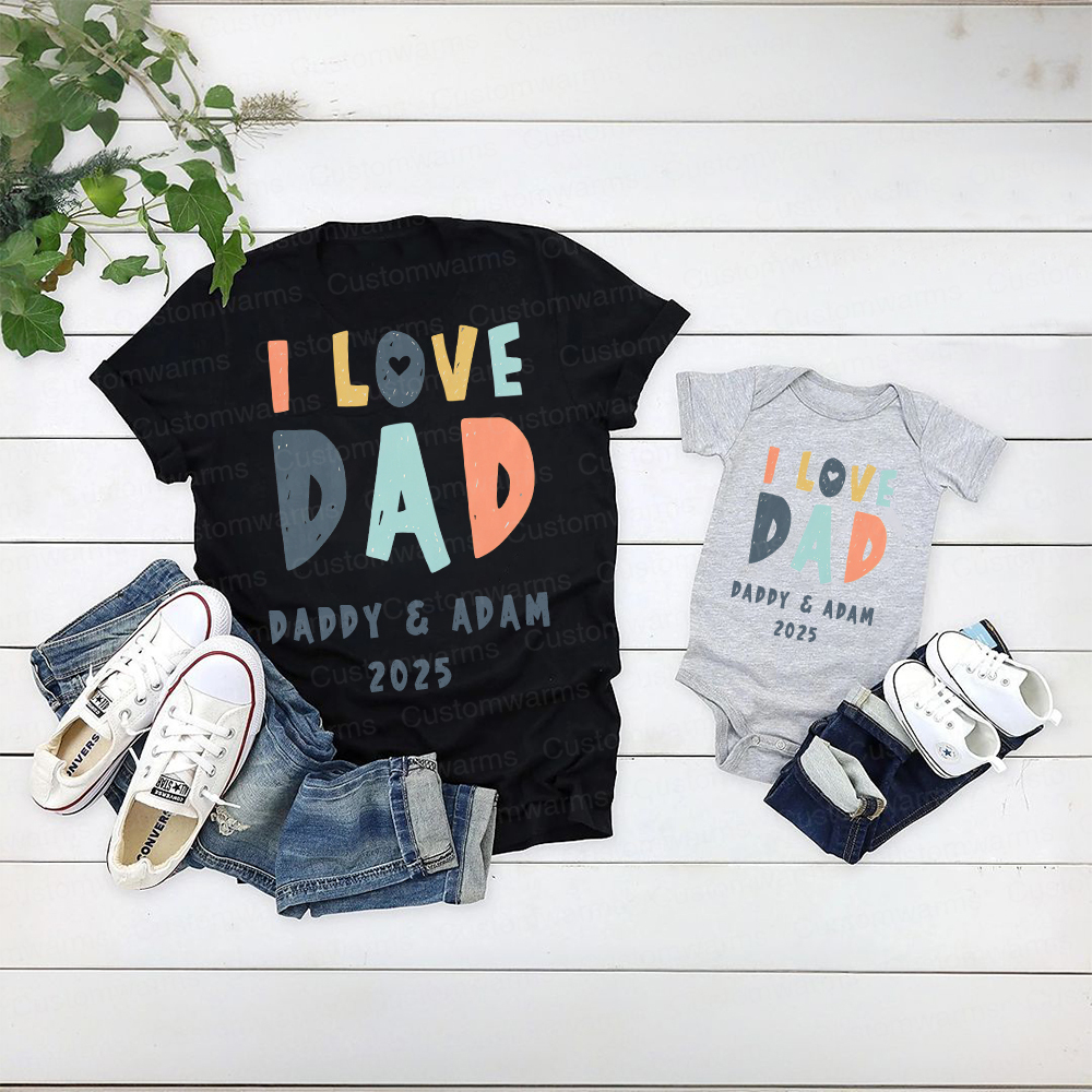 Personalized First Father's Day Daddy and Baby Outfit | CWFamily87