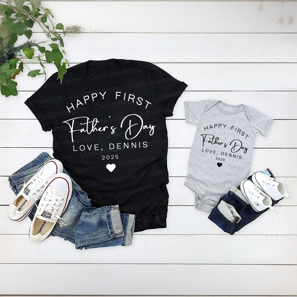 Personalized First Father's Day Daddy and Baby Outfit | CWFamily89