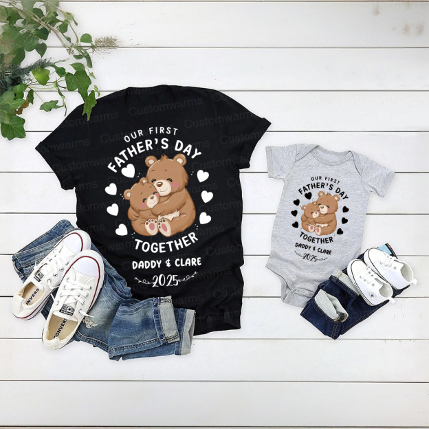 Personalized First Father's Day Daddy and Baby Outfit | CWFamily92