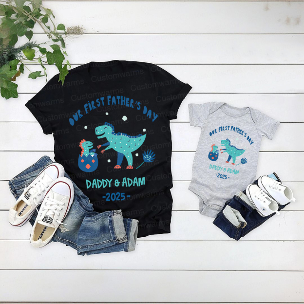 Personalized First Father's Day Daddy and Baby Outfit | CWFamily93