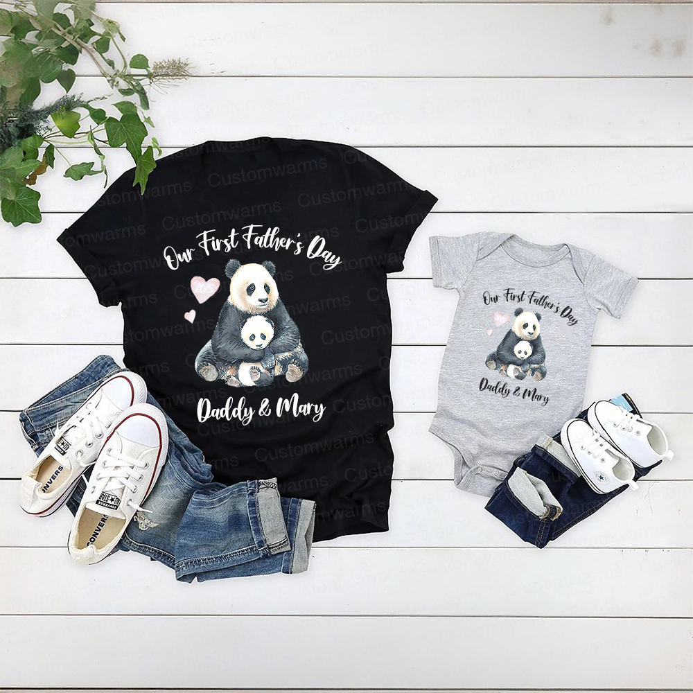 Personalized First Father's Day Daddy and Baby Outfit | CWFamily94