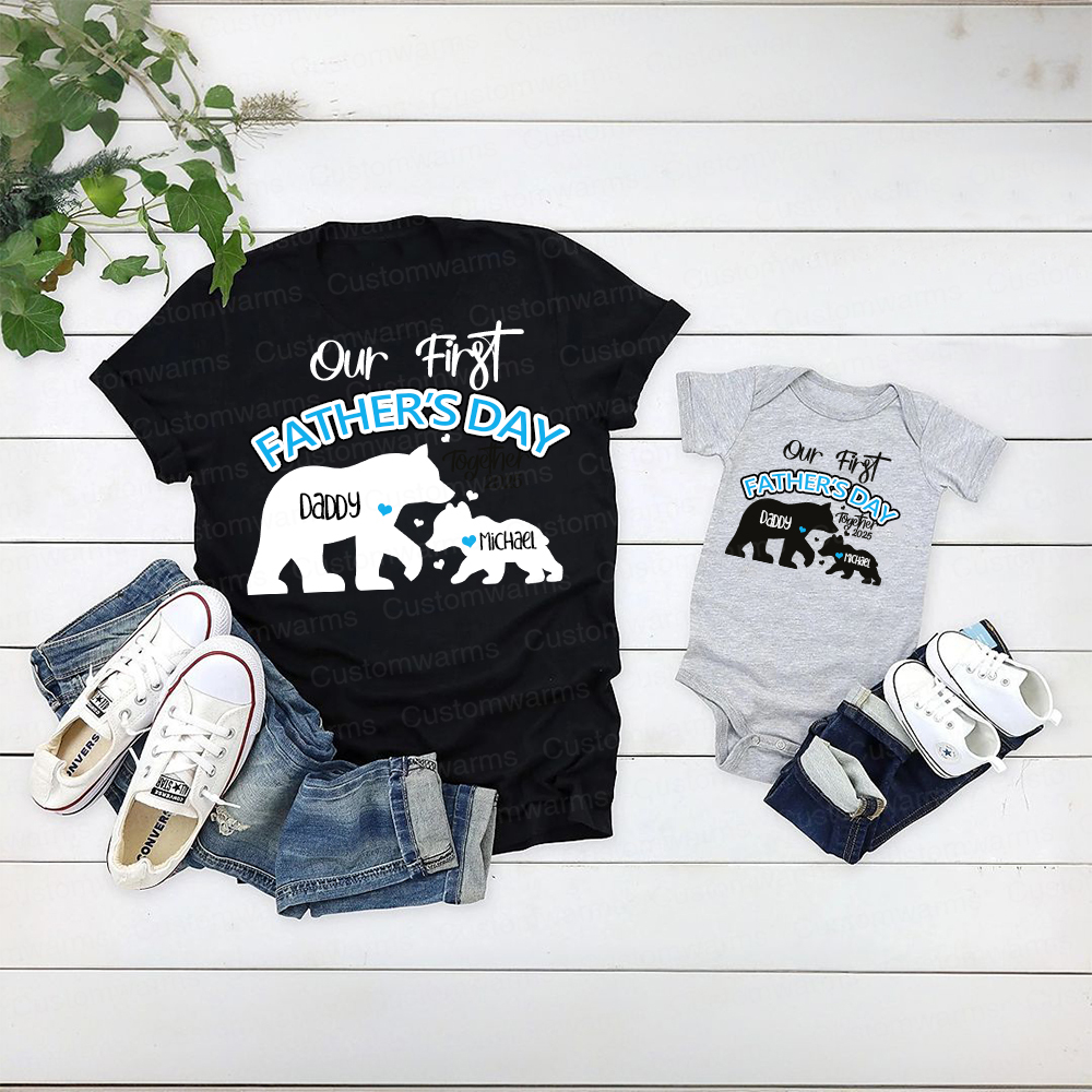 Personalized First Father's Day Daddy and Baby Outfit | CWFamily97