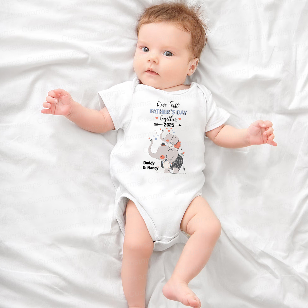 Personalized First Father's Day Daddy and Baby Outfit | CWFamily100
