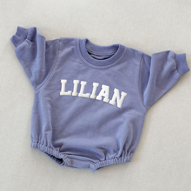 Personalized Puff Name Baby Color Sweatshirt Bodysuit | CWBaby90