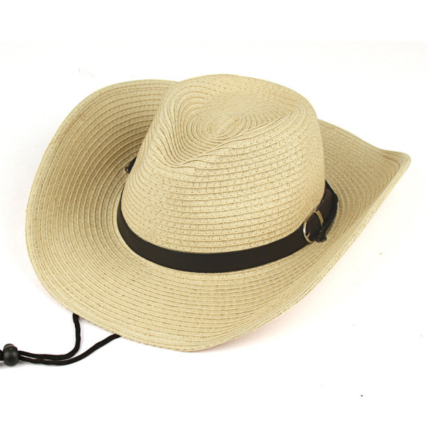 Personalized Leather Patch Cowboy Straw Hat | CWBeach106