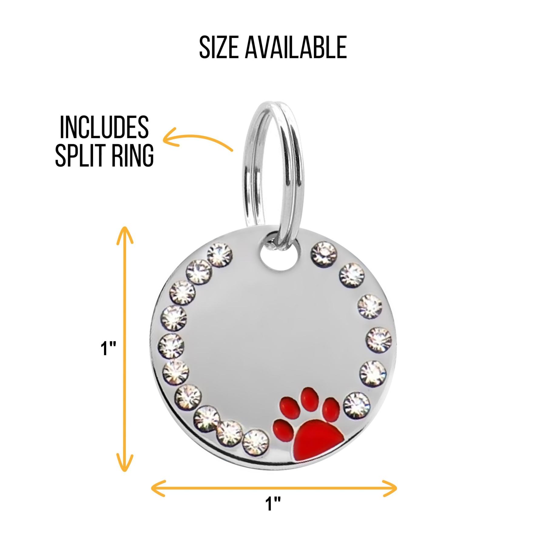Personalized Sparkling Paw Double Sided Pet ID Tag | BKPet63