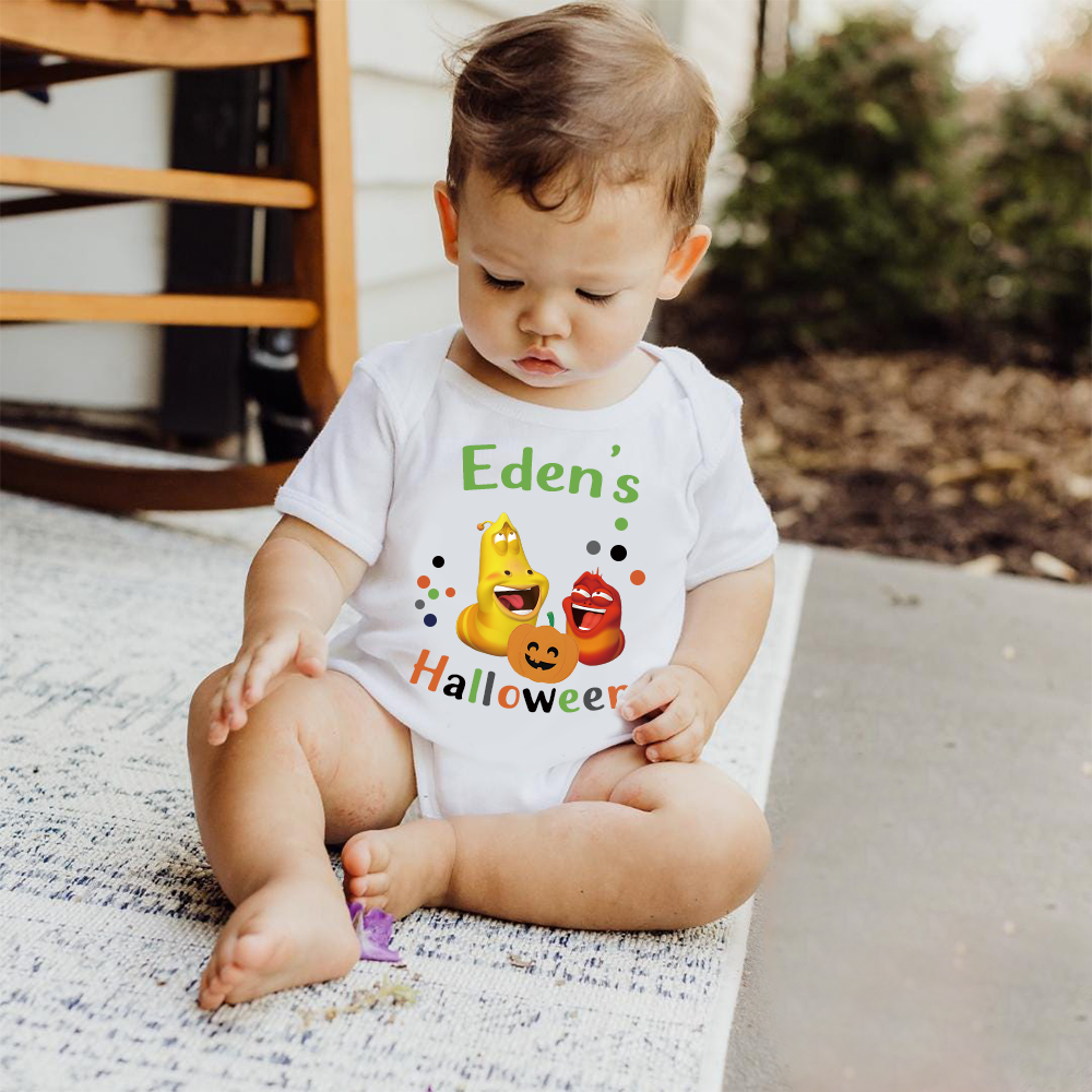 Personalized Larva's Halloween Funny Baby Romper | Larva18