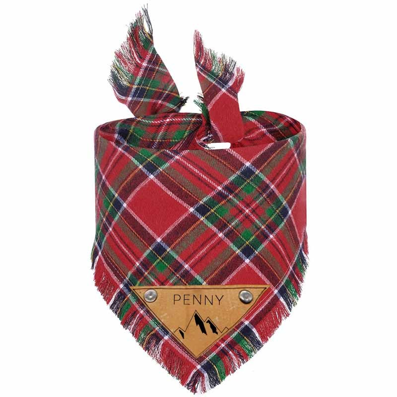 Personalized Plaid Dog Bandana for Comfort & Unique | BKPet42