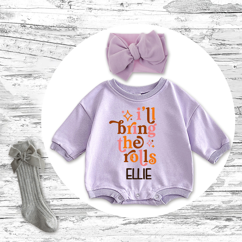 Personalized Thanksgiving Baby Girl Outfit | CWThanks01