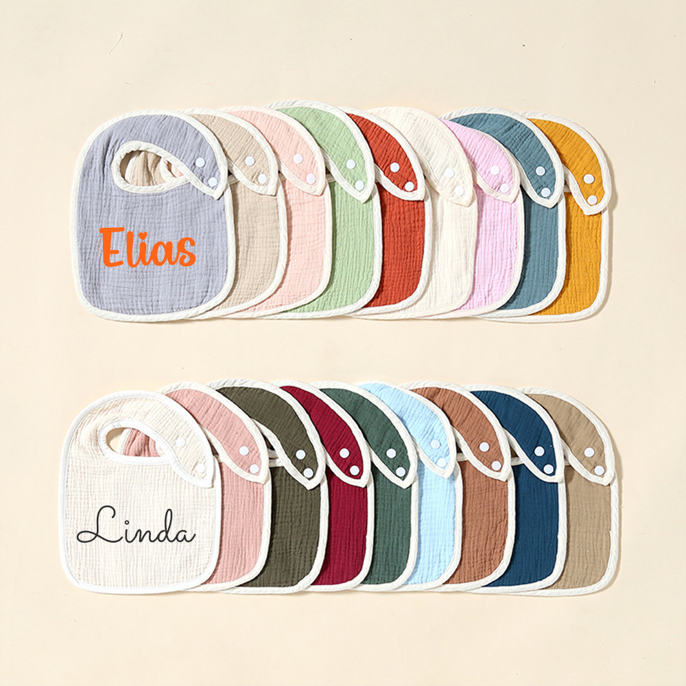 Personalized Embroidered Baby Cotton Bibs | CWBaby306