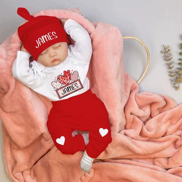 Personalized Baby 1st Valentines Day Outfit Set | CWBaby371