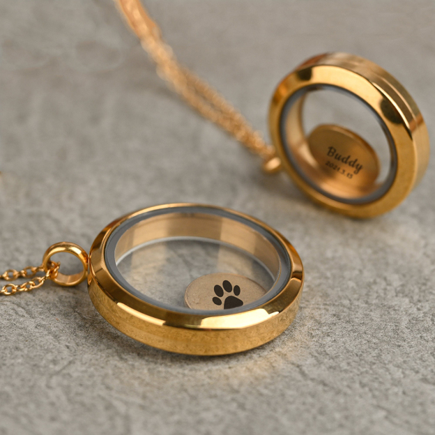 Personalized Pet Precious Memory Glass Locket Jewelry | BKPet364