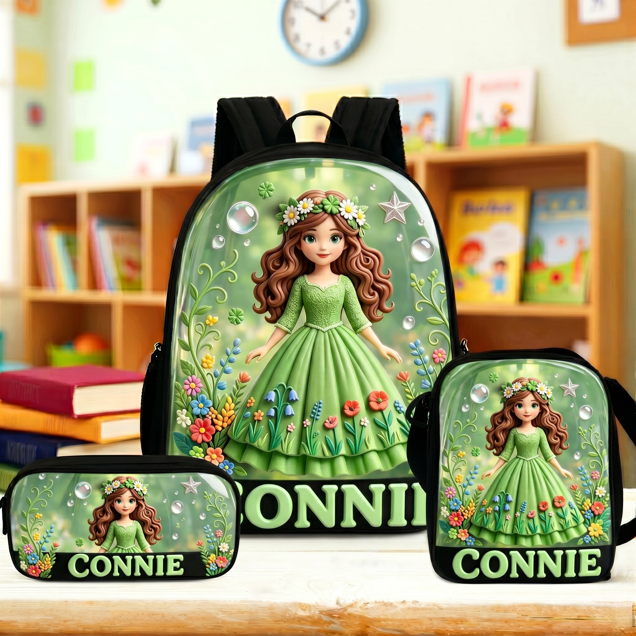 Personalized Princess Glitter Backpack Set | CWPack368
