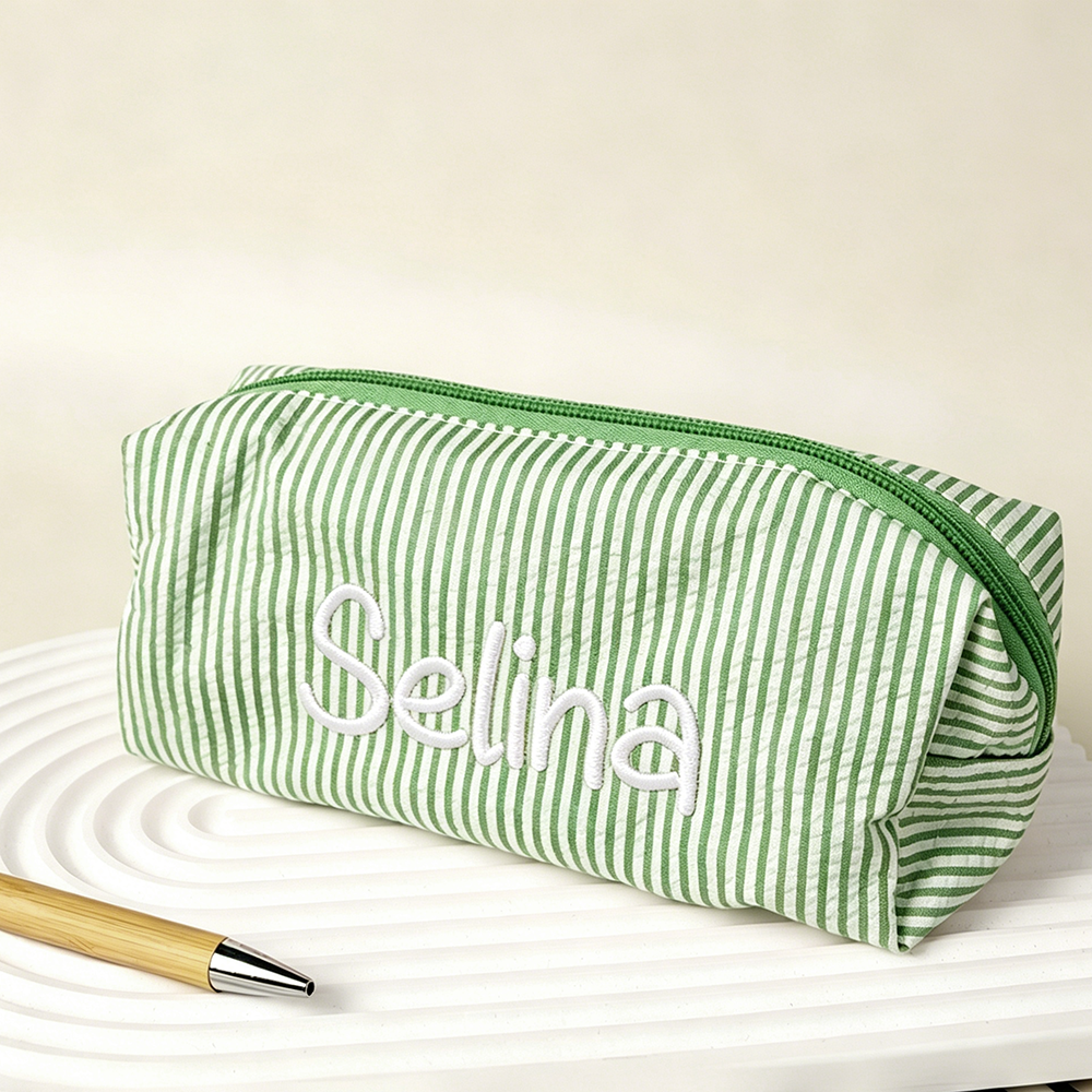 Personalized Embroidered Kids Colorful Stripe Pencil Case | CWPack371