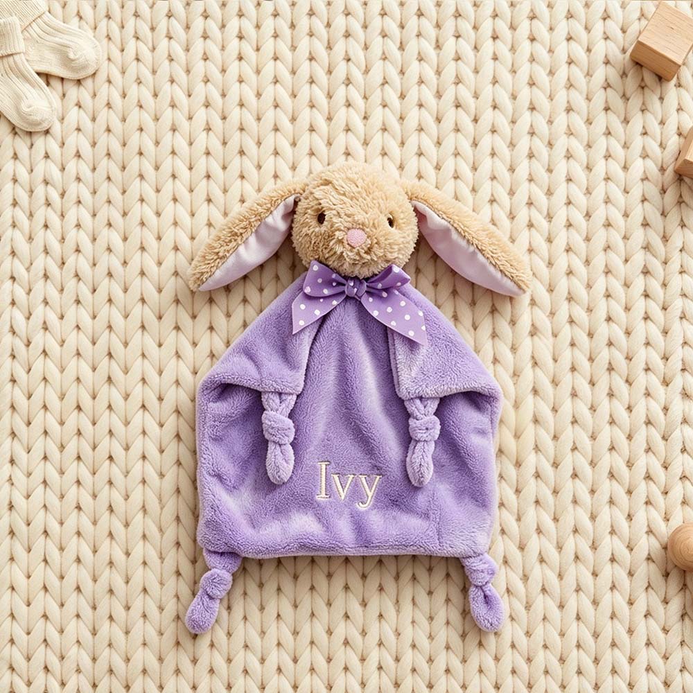 Personalized Embroidered Cute Animal Baby Security Blanket | CWToy199