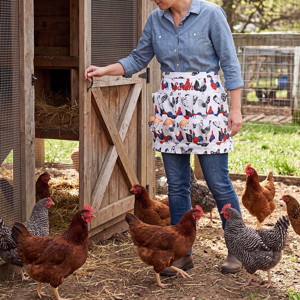 Personalised Embroidered Egg Gathering Half Apron | Apron51