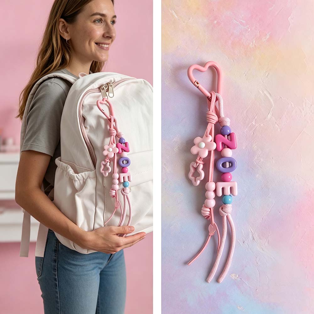 Personalized Colorful Name Letter Beaded Keychain | CWGift82