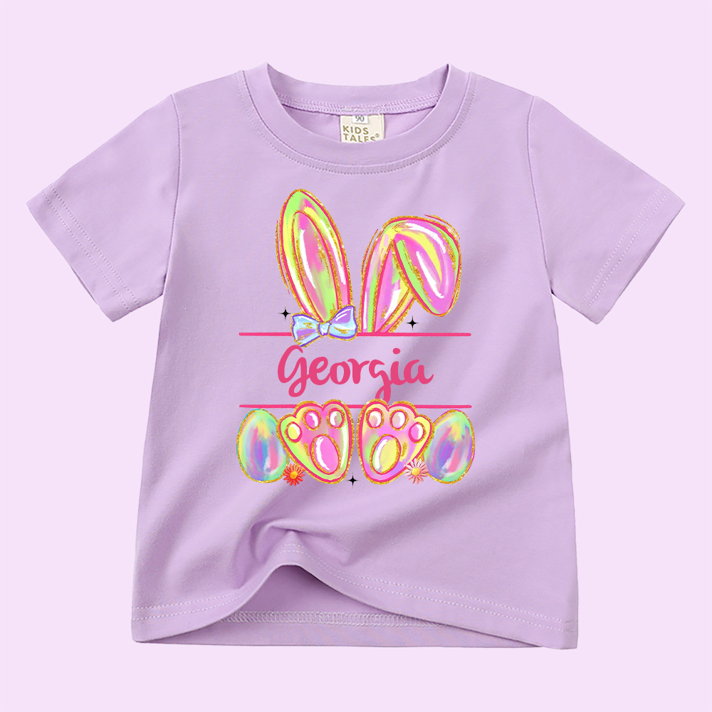 Personalized Kid Cozy Soft Easter Bunny T-Shirt | inTee13