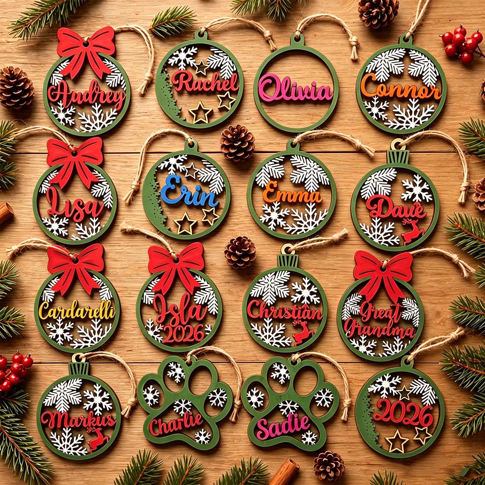 Personalized Wooden Christmas Ornaments | MCGift373