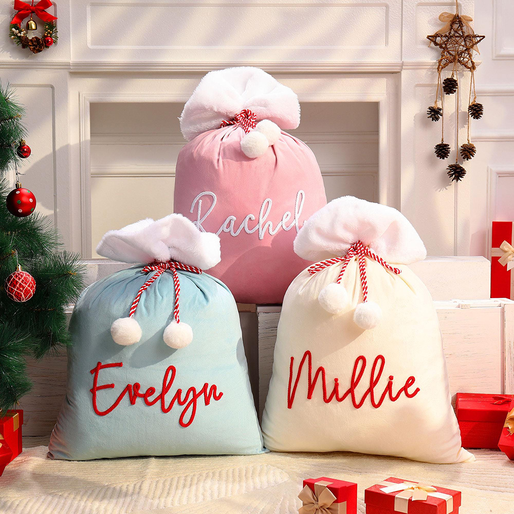 Personalized Large Christmas Velvet Santa Sack for Gifts | MCGift199