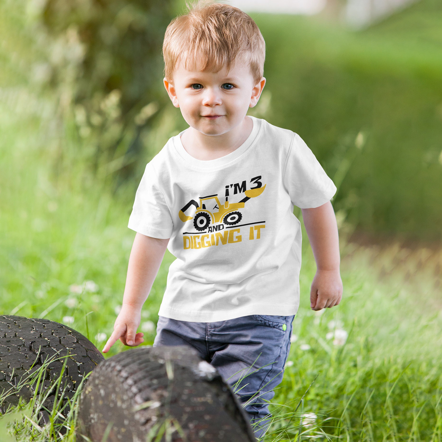 Personalized Digging It Construction Birthday T-Shirt | inBirth22