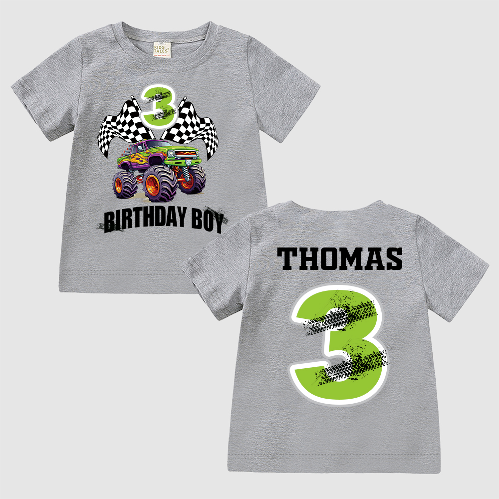 Personalized Monster Truck Name Birthday T-Shirt | inBirth27