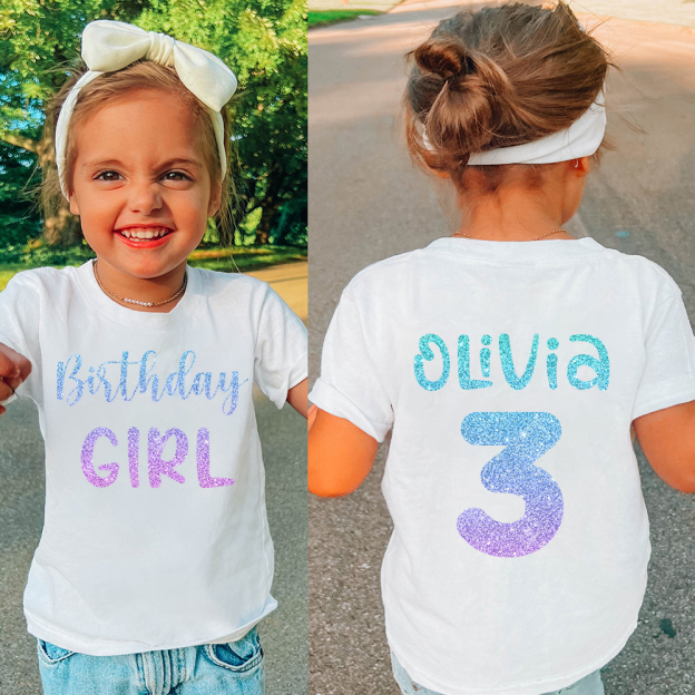 Personalized Colourful Birthday Girl Birthday T-Shirt | inBirth28
