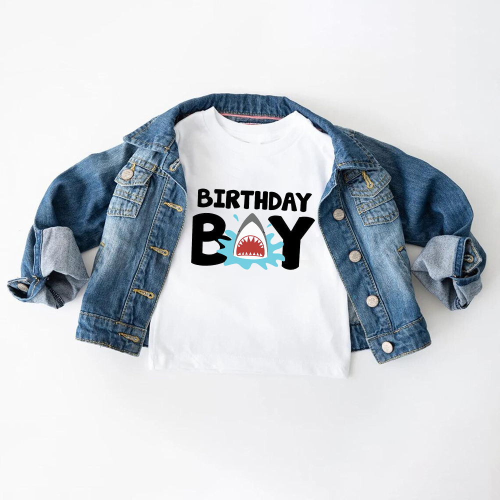 Personalized Boy Shark Birthday T-Shirt | inBirth30