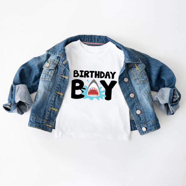 Personalized Boy Shark Birthday T-Shirt | inBirth30