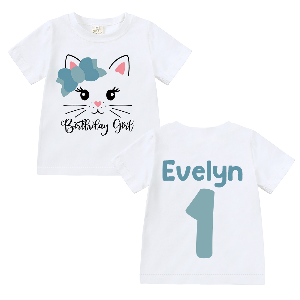Personalized Cat Theme Kitten Birthday T-Shirt | inBirth32