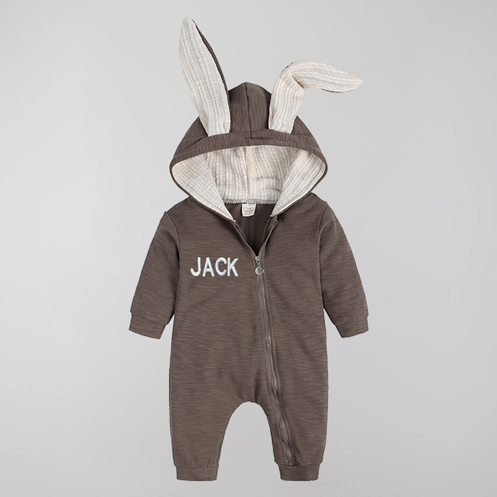 Personalized Easter Baby Bunny Ears Romper | CWbaby4001