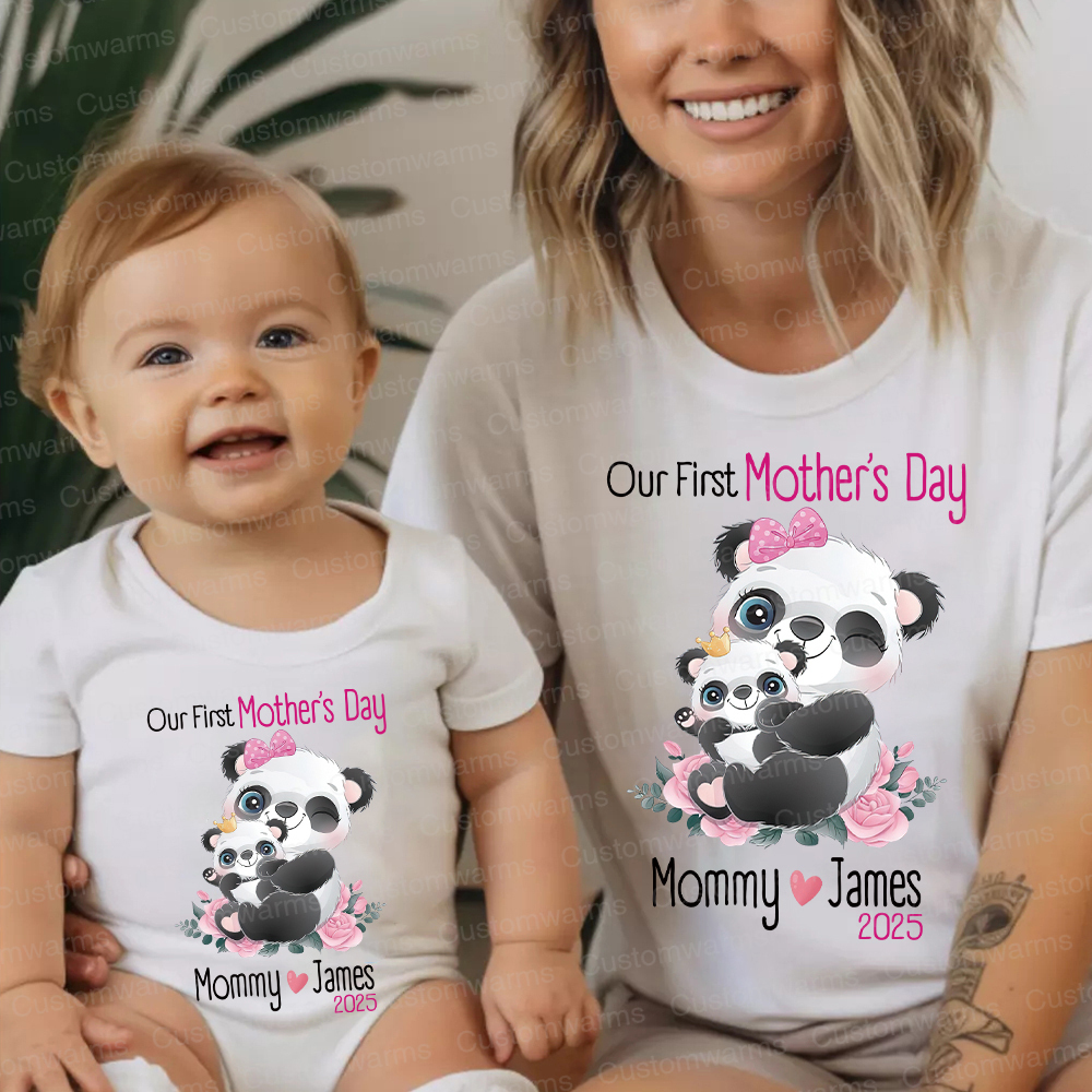 Personalized First Mother's Day Mommy and Baby Outfit | CWFamily37