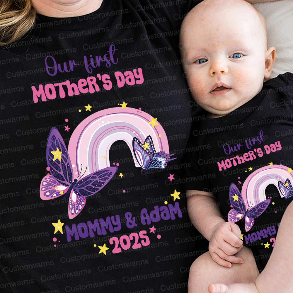 Personalized First Mother's Day Mommy and Baby Outfit | CWFamily38