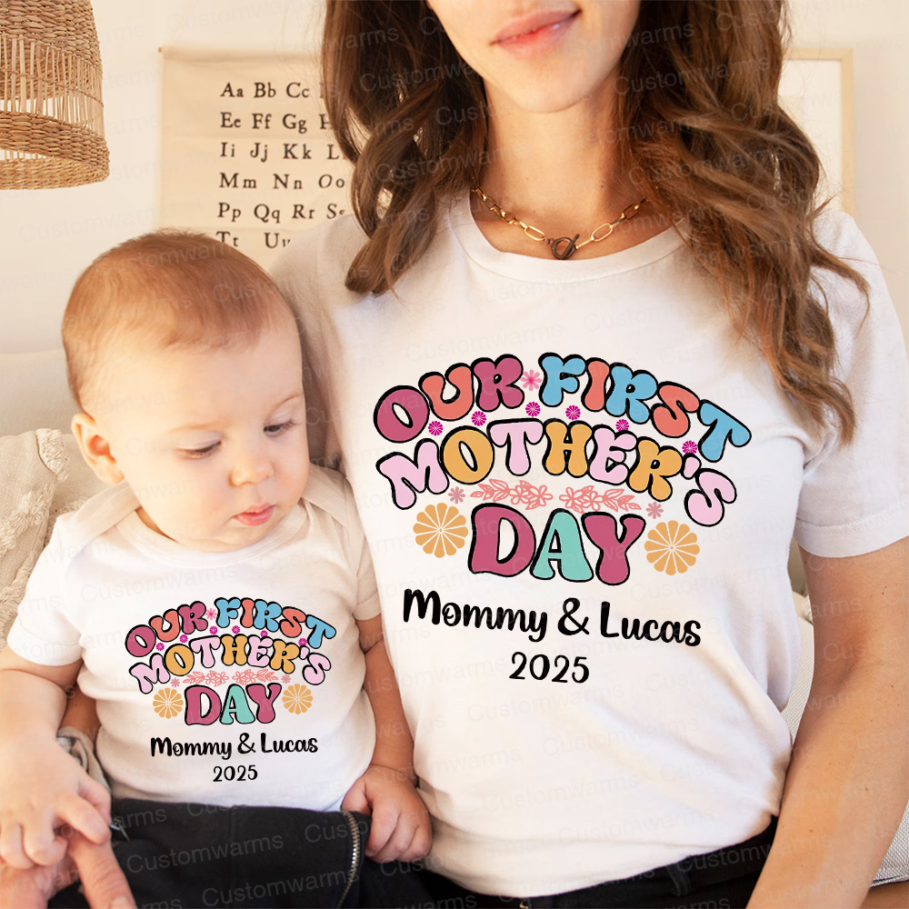Personalized First Mother's Day Mommy and Baby Outfit | CWFamily24