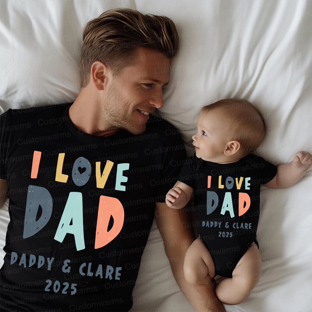 Personalized First Father's Day Daddy and Baby Outfit | CWFamily87