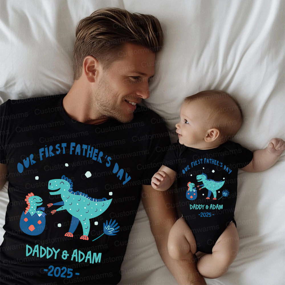 Personalized First Father's Day Daddy and Baby Outfit | CWFamily93