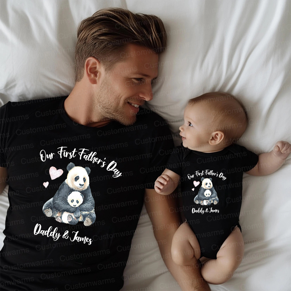 Personalized First Father's Day Daddy and Baby Outfit | CWFamily94