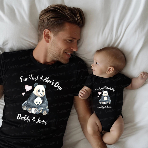 Personalized First Father's Day Daddy and Baby Outfit | CWFamily94