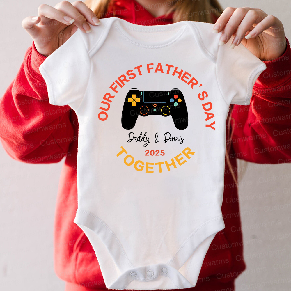Personalized First Father's Day Daddy and Baby Outfit | CWFamily96