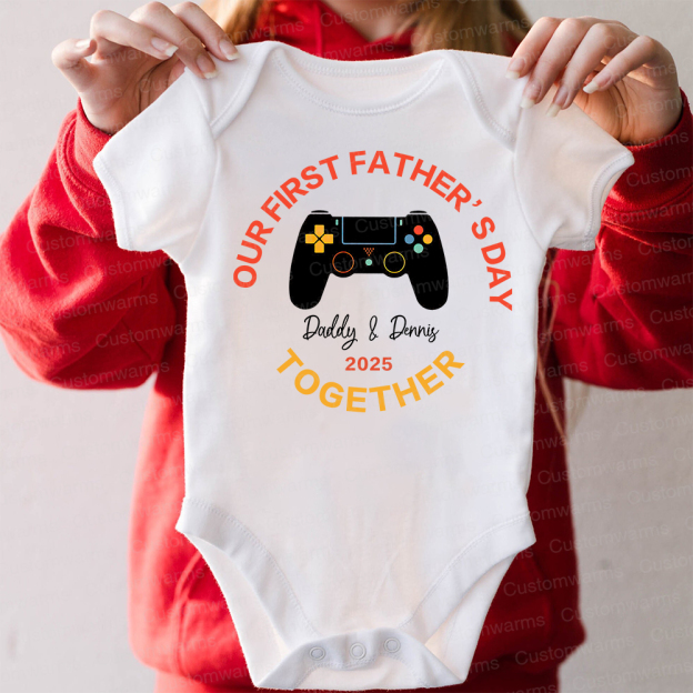 Personalized First Father's Day Daddy and Baby Outfit | CWFamily96